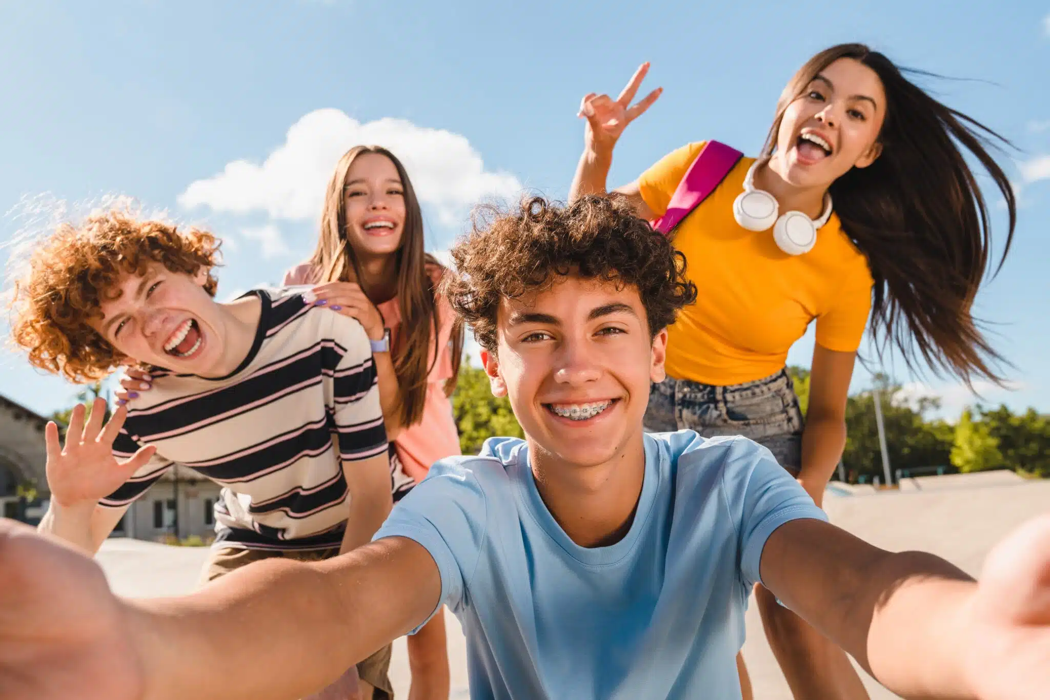 Group of friends enjoying time together outdoors