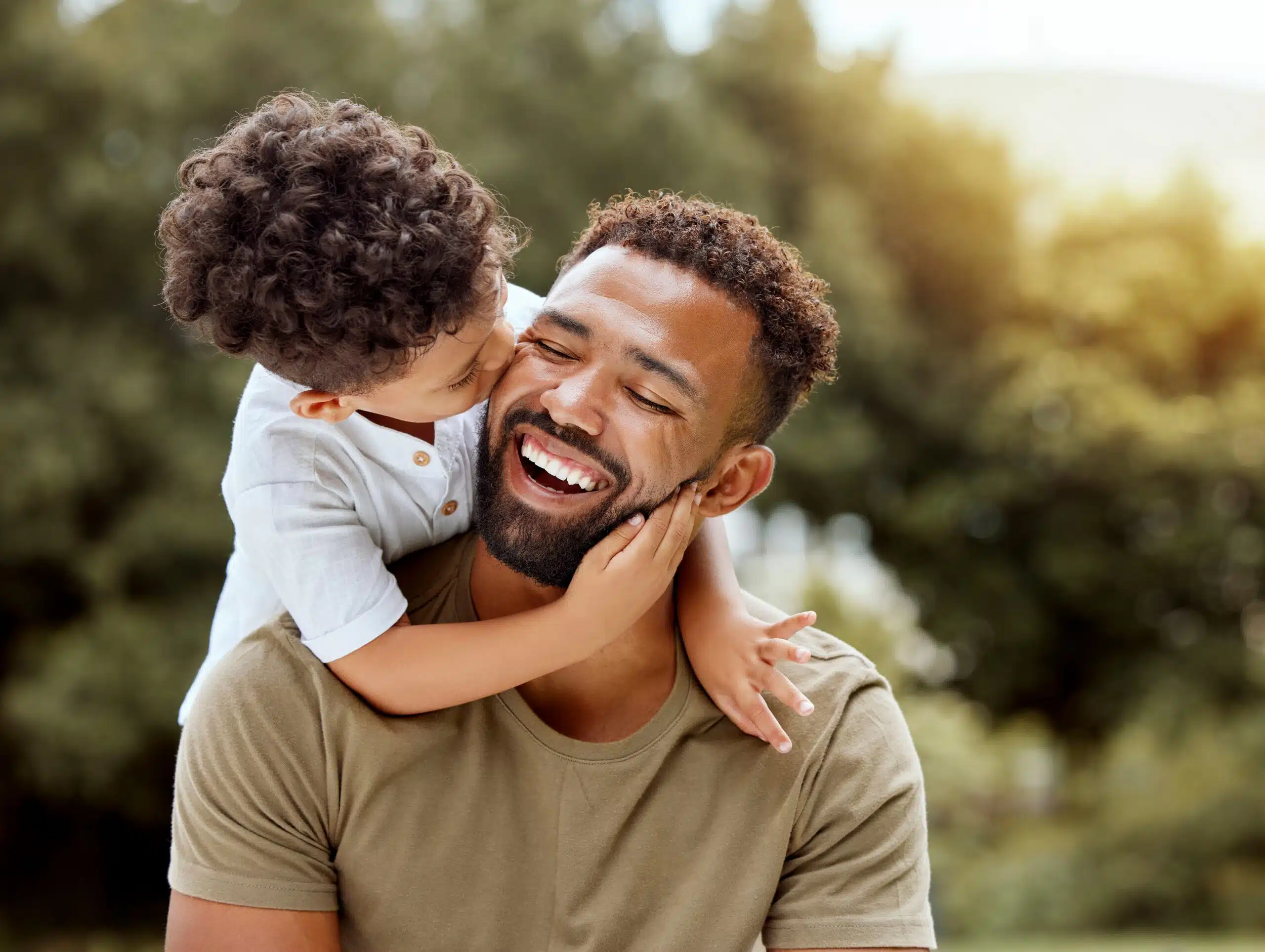 Father enjoying time with his child outdoors